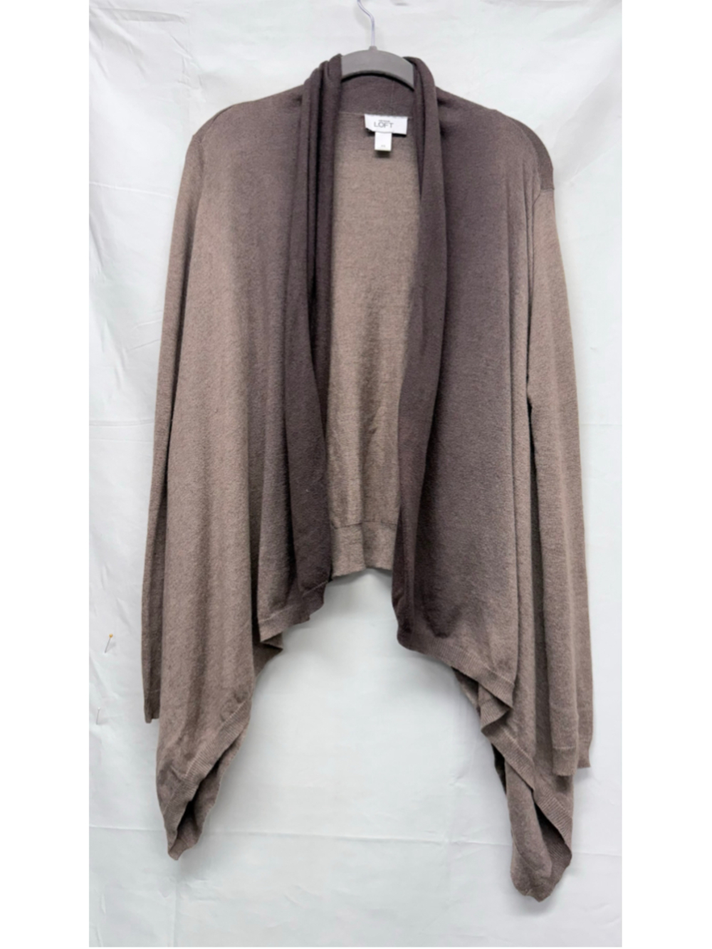 Women's Ann Taylor LOFT Ombre Cardigan Sweater XS Beige Brown Open Front